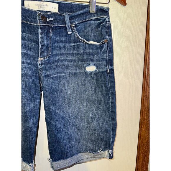 Abercrombie & Fitch Low-Rise Bermuda Jean Jorts Shorts Size 27 - Picture 3 of 8